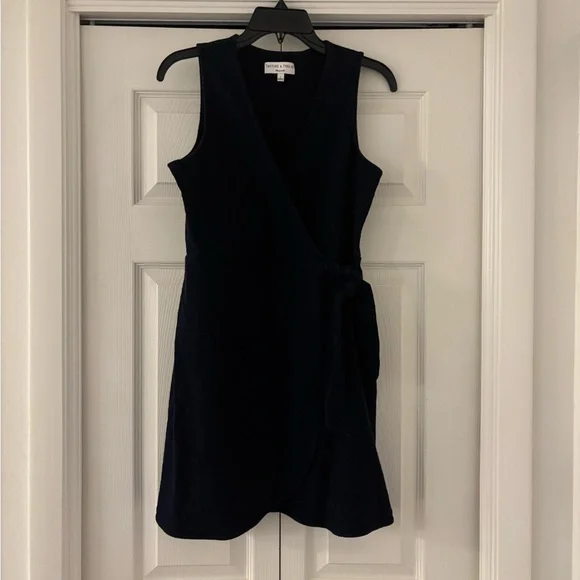 MADEWELL Crosshatch Side-Tie Dress in Deep Indigo - Picture 4 of 13